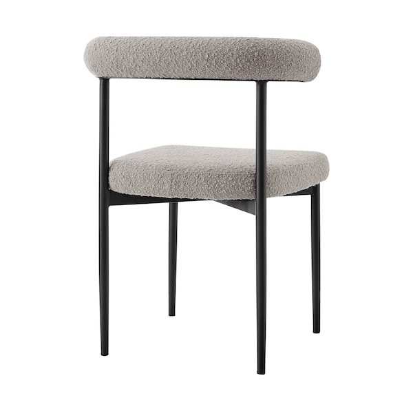 Armen Living Shannon Dining Chair with Matte Black Iron and Thundercloud Gray Fabric - Set of 2 - LCSNSIBLKTGRY