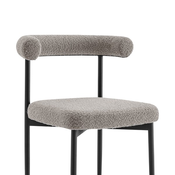 Armen Living Shannon Dining Chair with Matte Black Iron and Thundercloud Gray Fabric - Set of 2 - LCSNSIBLKTGRY