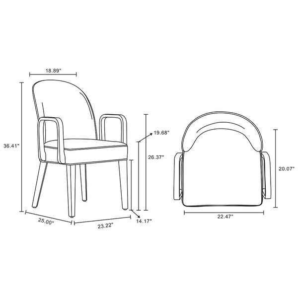 Manhattan Comfort Hillman Dining Side and Arm Chairs in Light Grey - Set of 8 - 6-DC087-LG