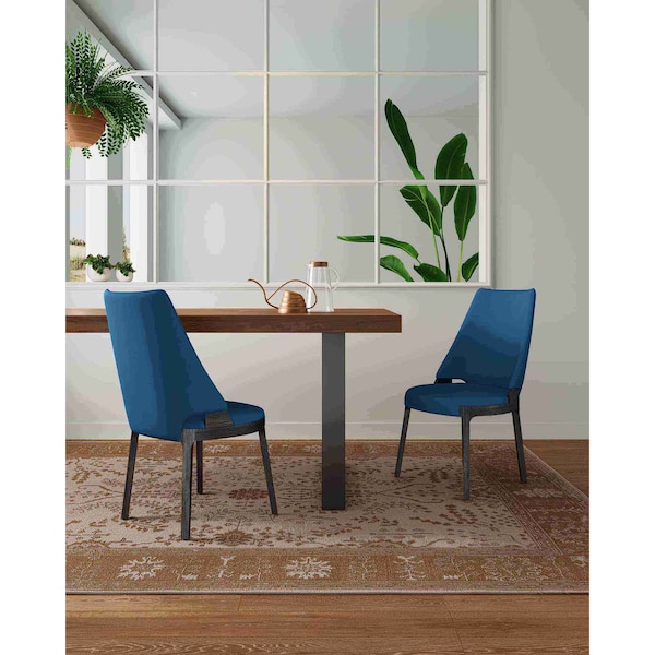 Manhattan Comfort Kara Dining Side Chair in Blue- Set of 2 - DC057-BL