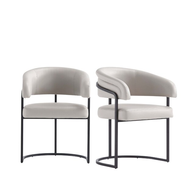Manhattan Comfort Augusta Dining Chair in Light Grey, 2PK - 2-DC094-LG