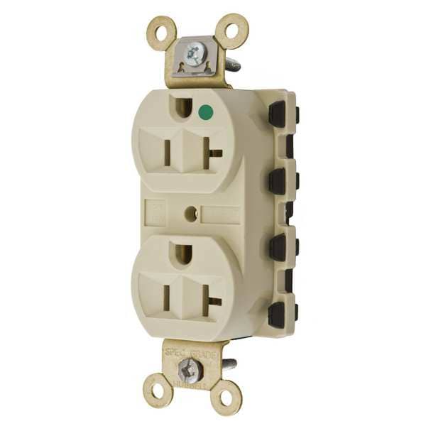Hubbell 20A Duplex Modular Receptacle 125VAC 5-20R IV - SNAP8300IA