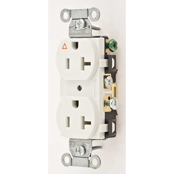 Hubbell 20A Duplex Receptacle 125VAC 5-20R WH - IG5352W
