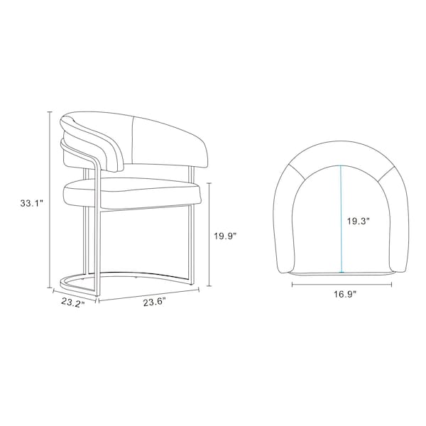 Manhattan Comfort Augusta Dining Chair in Light Grey, 4PK - 4-DC094-LG