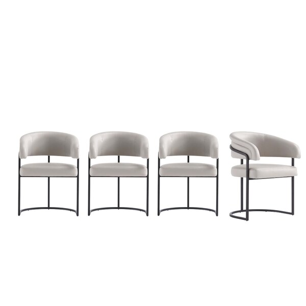 Manhattan Comfort Augusta Dining Chair in Light Grey, 4PK - 4-DC094-LG