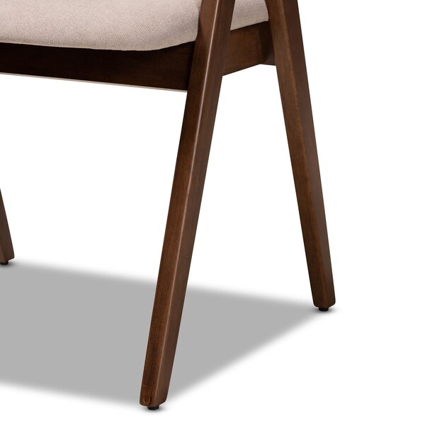 Baxton Studio Danton Mid-Century Beige Fabric Upholstered and Walnut Brown Finished Wood Dining Chair Set(2PC) PR - 191-2PC-11704-ZORO