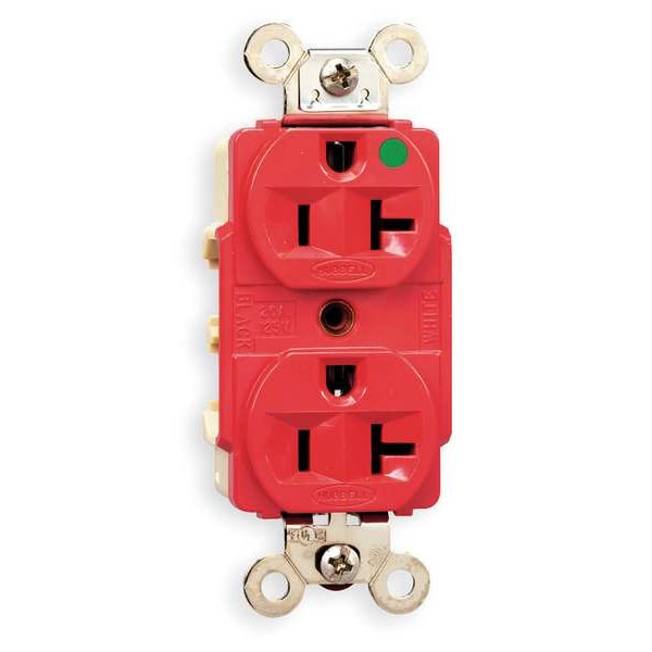 Hubbell 15A Duplex Receptacle 125VAC 5-15R RD - HBL8200RED