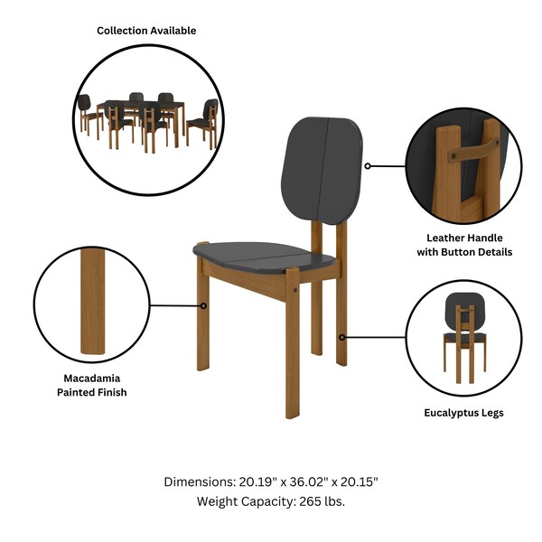 Manhattan Comfort Gales Dining Chair in Black - Set of 2 - DC-83938-BK
