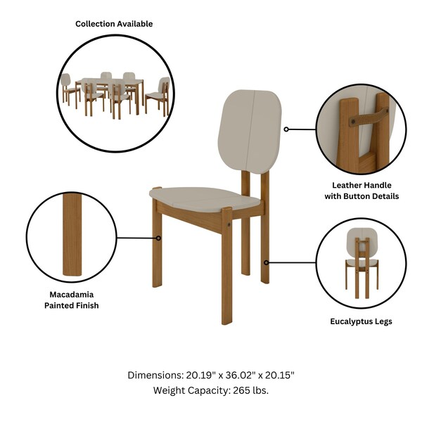 Manhattan Comfort Gales Dining Chair in Greige - Set of 2 - DC-83938-OW