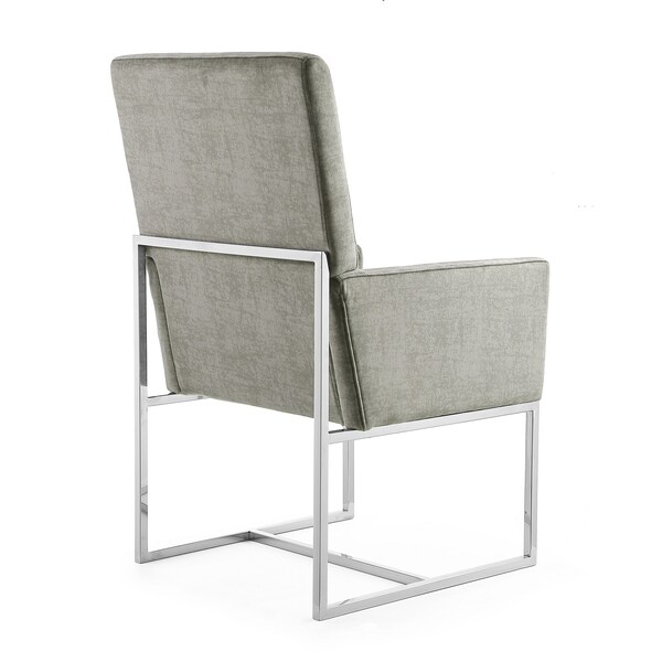 Manhattan Comfort Element Dining Armchair in Steel (Set of 2) - 2-DC029-ST