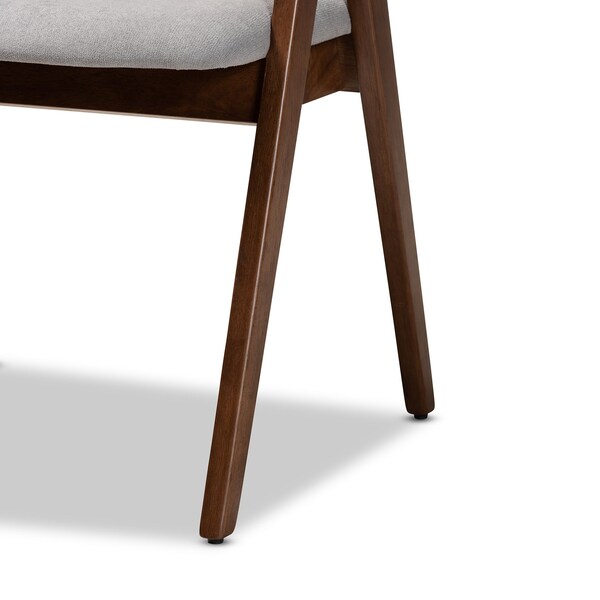 Baxton Studio Danton Mid-Century Grey Fabric Upholstered and Walnut Brown Finished Wood Dining Chair Set(2PC) PR - 191-2PC-11705-ZORO