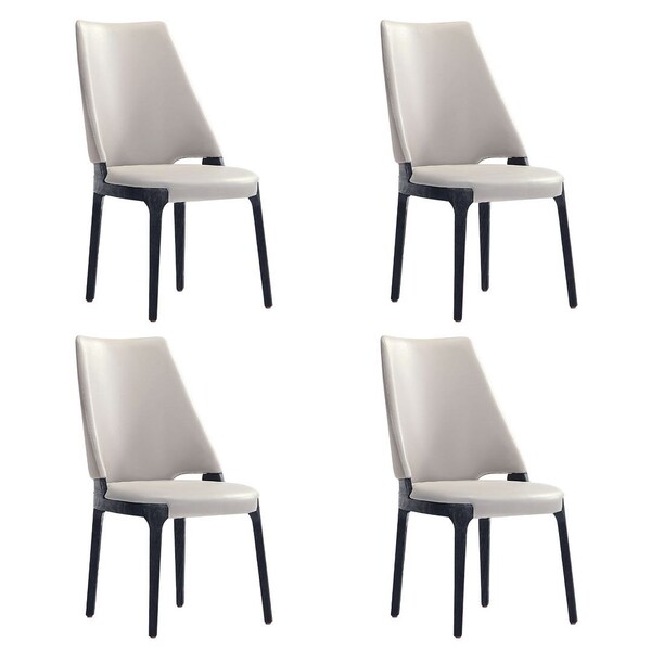 Manhattan Comfort Kara Dining Side Chair in Light Grey- Set of 4 - 2-DC057-LG
