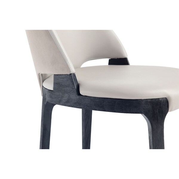 Manhattan Comfort Kara Dining Side Chair in Light Grey- Set of 4 - 2-DC057-LG