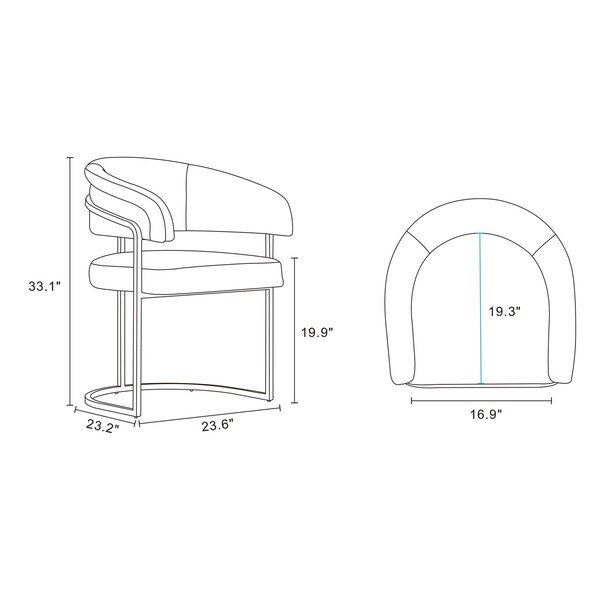 Manhattan Comfort Augusta Dining Chair in Light Grey, 6PK - 6-DC094-LG