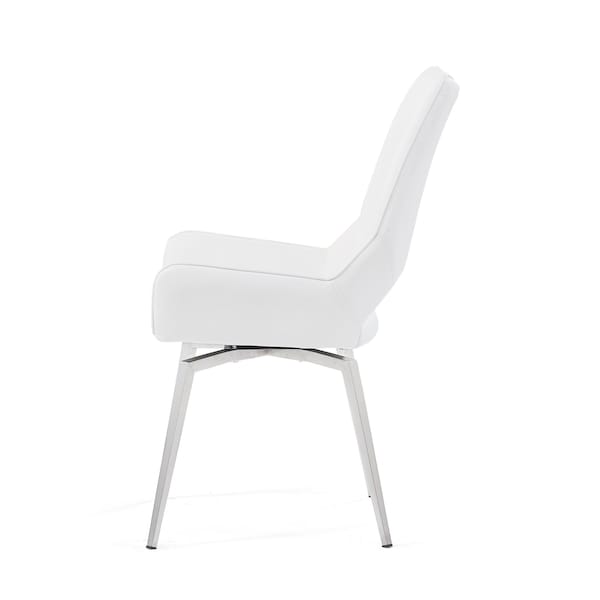 Global Furniture Usa Contemporary PU D4878 2 White Dining Chair - 3198