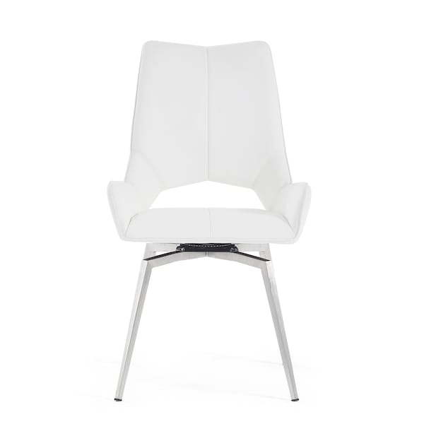 Global Furniture Usa Contemporary PU D4878 2 White Dining Chair - 3198