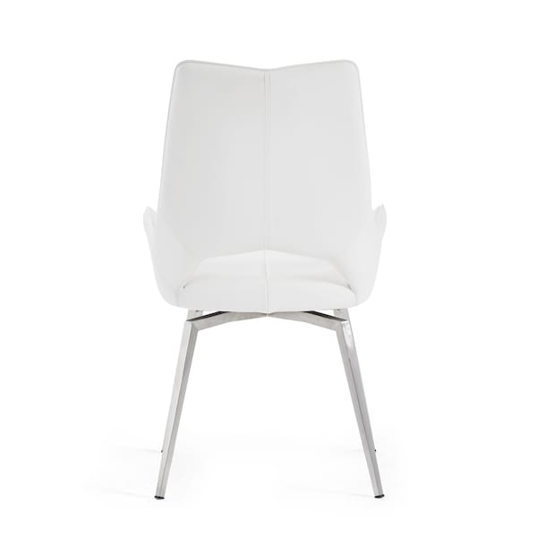Global Furniture Usa Contemporary PU D4878 2 White Dining Chair - 3198