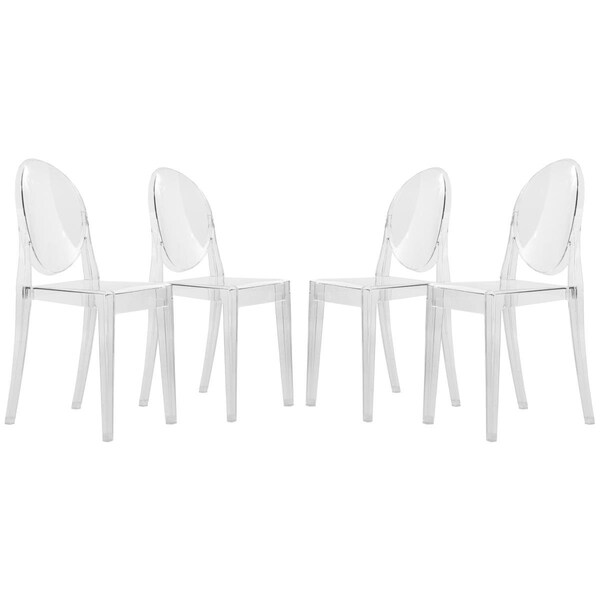 Kd Americana Marion Transparent Acrylic Modern Chair - Clear - Set of 4 - KD3580024