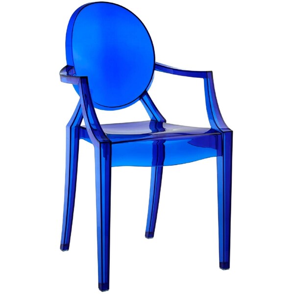 Primewir Casper Dining Armchair in Blue Polycarbonate - EEI-121-BLU