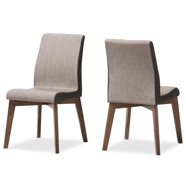 Baxton Studio Kimberly Mid-Century Modern Beige and Brown Dining Chair, PK2 - 134-7181