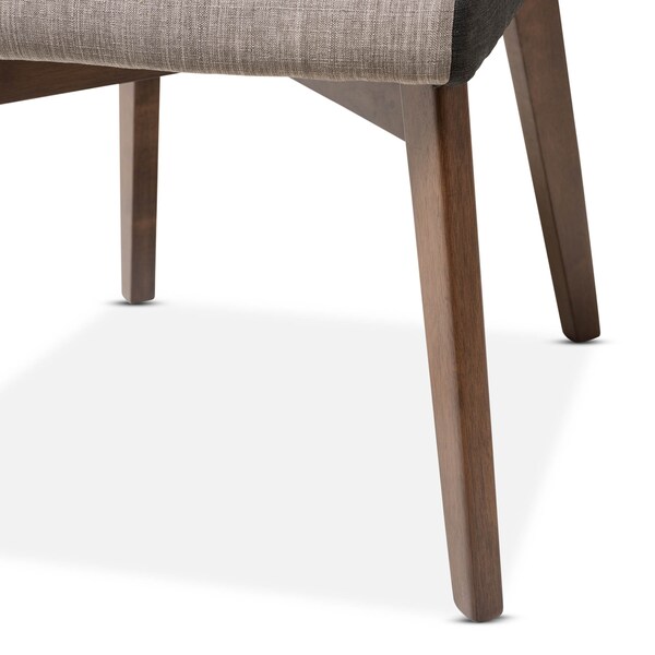Baxton Studio Kimberly Mid-Century Modern Beige and Brown Dining Chair, PK2 - 134-7181