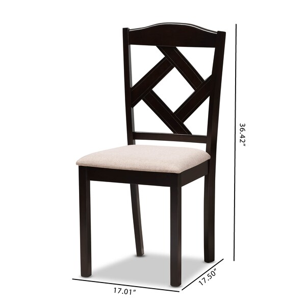 Baxton Studio Ruth Beige Upholstered and Dark Brown Finished Dining Chair, PK2 - 142-8027