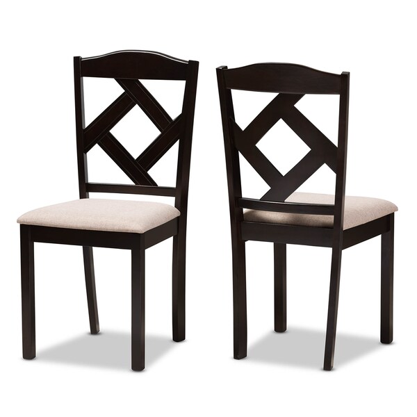 Baxton Studio Ruth Beige Upholstered and Dark Brown Finished Dining Chair, PK2 - 142-8027