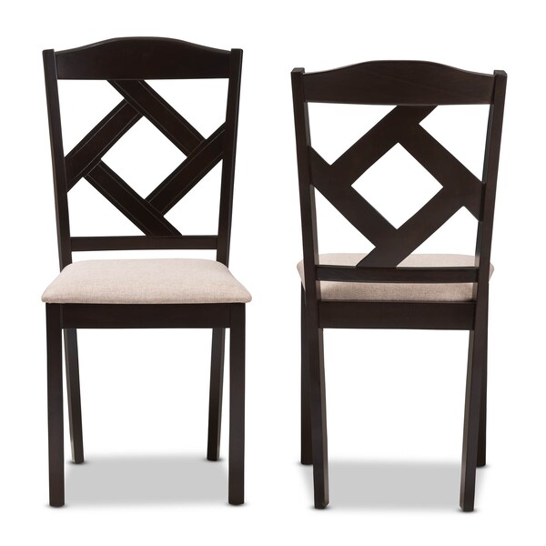 Baxton Studio Ruth Beige Upholstered and Dark Brown Finished Dining Chair, PK2 - 142-8027