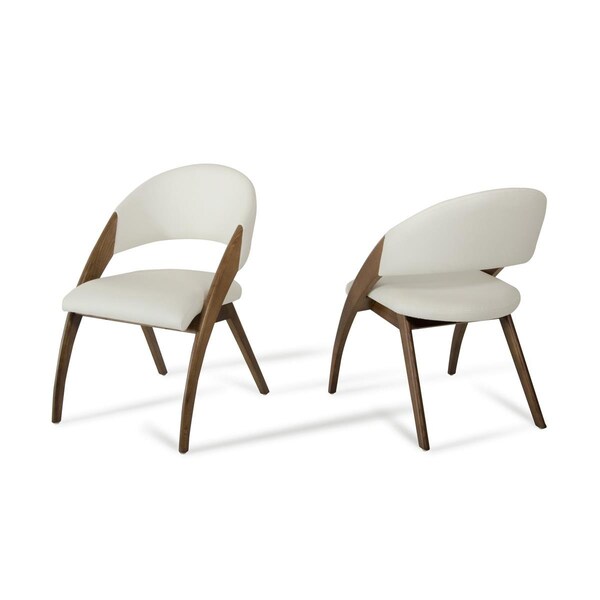 Gfancy Fixtures Modern Dining Chair - Cream & Walnut - GF2472953