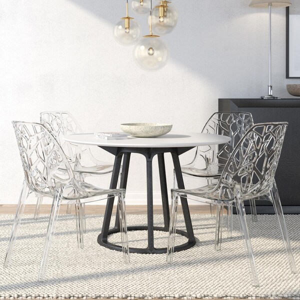 Kd Americana 32 x 17.25 x 21.50 in. Modern Cornelia Dining Chair, Clear, 4PK - KD3035877