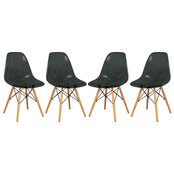 Kd Americana Dover Molded Side Chair - Transparent Black, 4PK - KD3587066