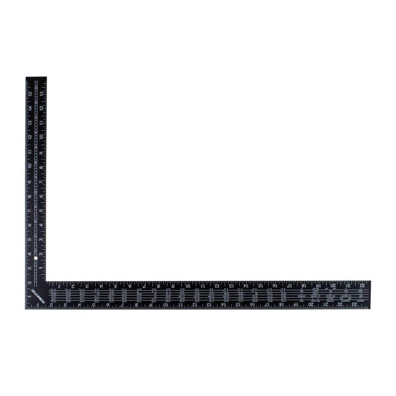 POWERTEC 24 in. x 16 in. Steel L Shaped Framing Square with Rafter Tables Standard and Metric Index Precision Measurement - 80008