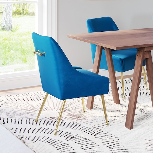 Zuo Modern Maxine Dining Chair Navy Blue & Gold - 109715