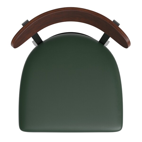 Flash Furniture Green Vinyl Seat Dining Chair with Walnut Wood Back - XU-DG6V5GNV-WAL-GG