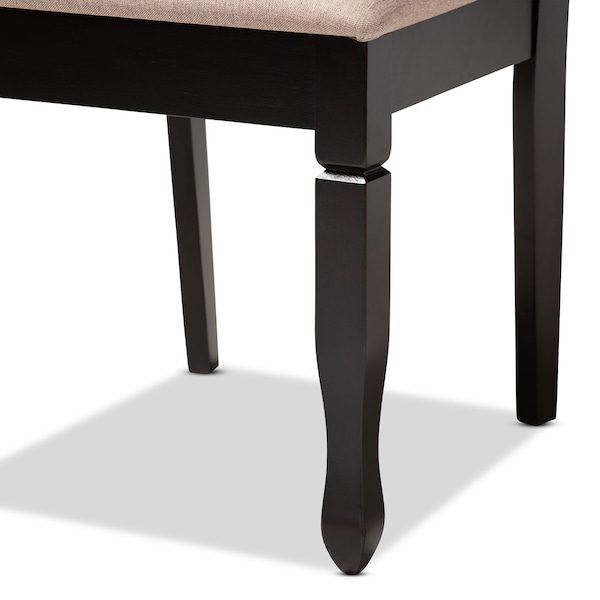 Baxton Studio Lanier Sand Upholstered Espresso Brown Finished Wood Dining Chair, PK4 - 153-9405