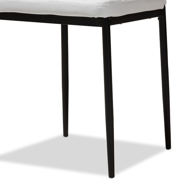 Baxton Studio Blaise Modern White Faux Leather Upholstered Dining Chair, PK4 - 146-8783