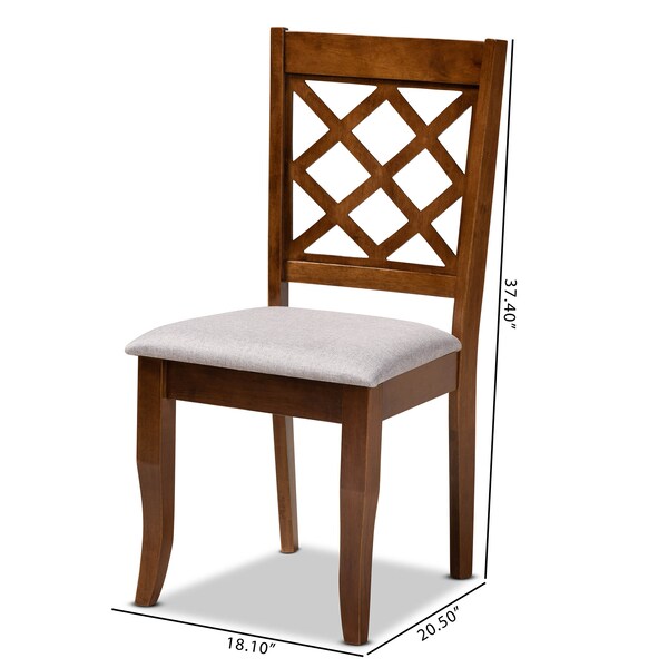 Baxton Studio Brigitte Grey Upholstered and Walnut Wood 4-Piece Dining Chair Set - 167-9874
