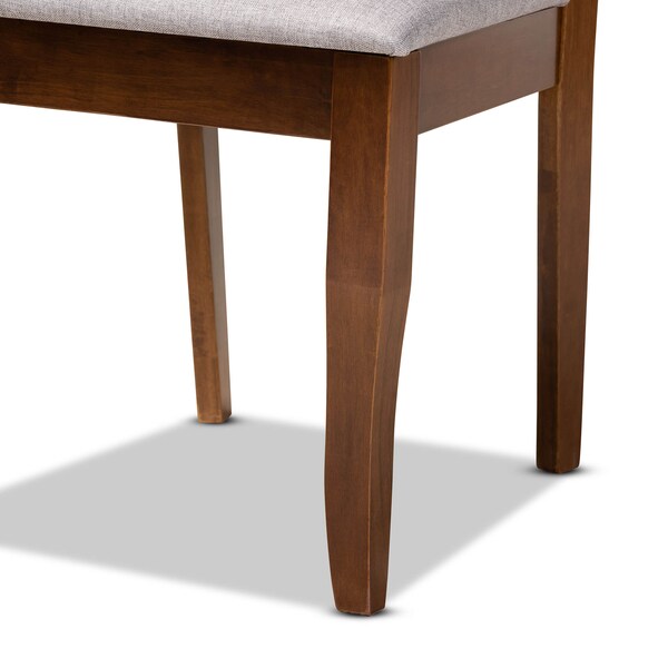 Baxton Studio Brigitte Grey Upholstered and Walnut Wood 4-Piece Dining Chair Set - 167-9874