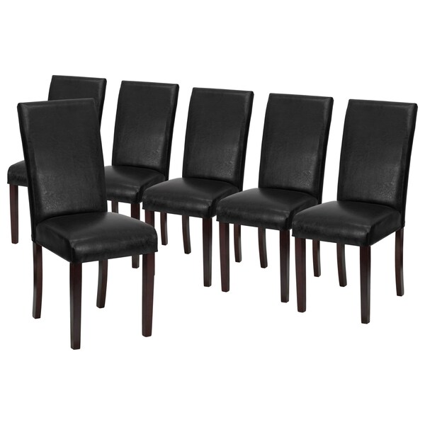 Flash Furniture 16 W, 19 L, 39 H - 6-BT-350-BK-LEA-023-GG