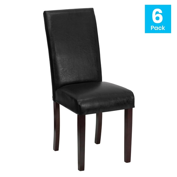 Flash Furniture 16 W, 19 L, 39 H - 6-BT-350-BK-LEA-023-GG