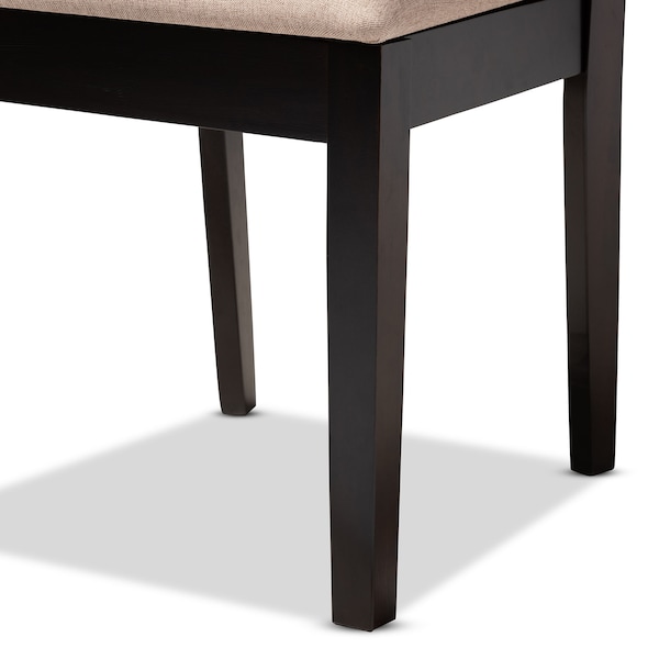 Baxton Studio Lenoir Sand Upholstered Espresso Brown Finished Wood Dining Chair, PK4 - 153-9399