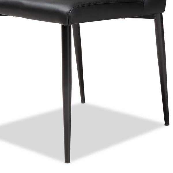 Baxton Studio Chandelle Modern Black Faux Leather Upholstered Dining Chair - 146-8792