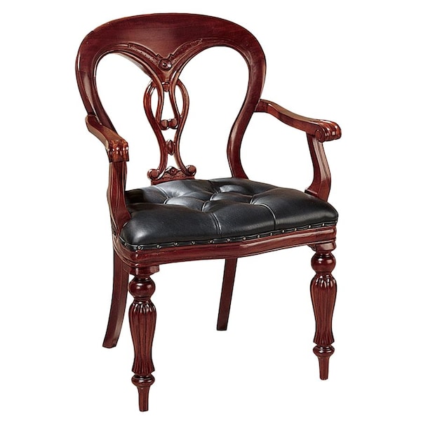 Design Toscano Simsbury Manor Leather Arm Chair - AF1061