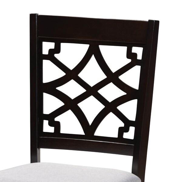Baxton Studio Mael Grey Upholstered Espresso Finished Wood Dining Chair, PK4 - 157-9728