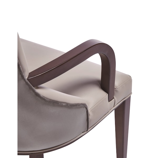 Manhattan Comfort Shubert Faux Leather and Velvet Dining Armchair in Light Grey - Set of 2 - 2-DC055AR-LG