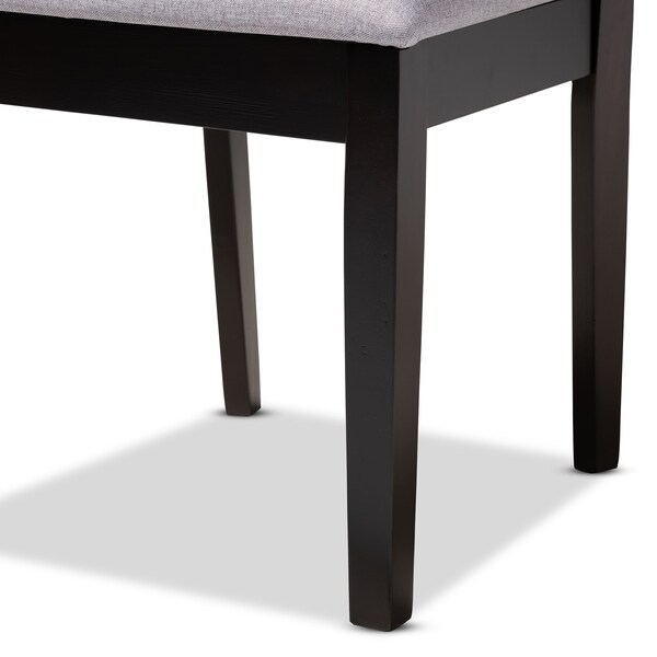 Baxton Studio Caron Gray Upholstered Espresso Brown Finished Wood Dining Chair, PK4 - 153-9402
