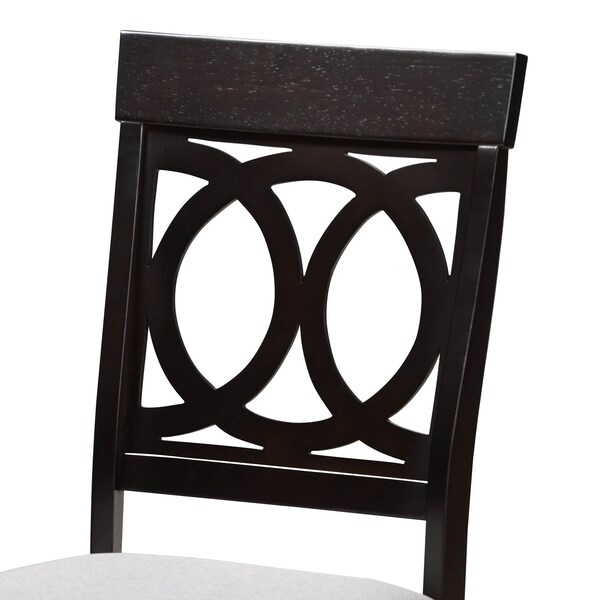 Baxton Studio Lucie Grey Upholstered Espresso Finished Wood Dining Chair, PK4 - 157-9732