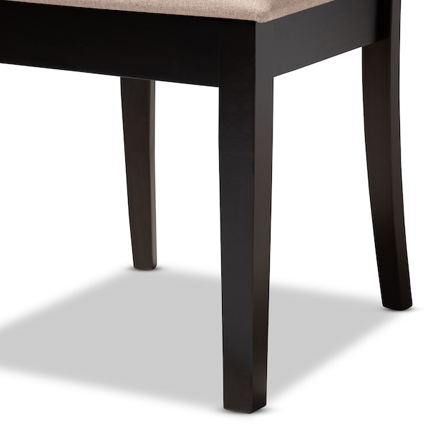 Baxton Studio Minette Sand Upholstered Espresso Brown Finished Wood Dining Chair, PK4 - 153-9397