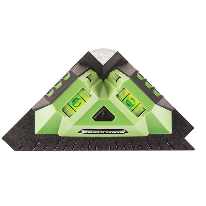 PowerSmith Tile and Flooring Laser Square with 2 90° Laser Lines, Two Built-In Bubble Vials, Wall Mount Plate and Batteries - PLTS07