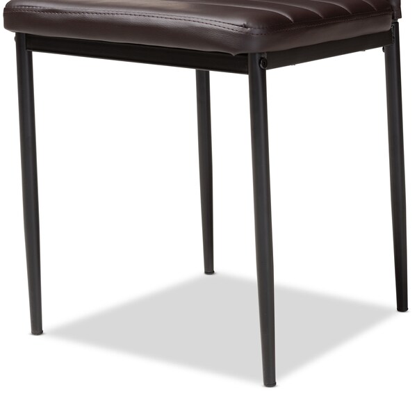 Baxton Studio Armand Modern Brown Faux Leather Upholstered Dining Chair, PK4 - 146-8779